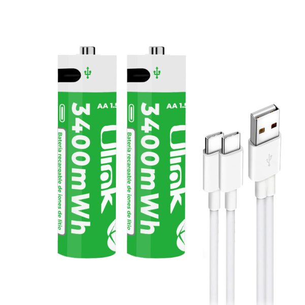 Pilas 2x AA con carga USB C de 3400mWh Mod. UL-BAT2A2
