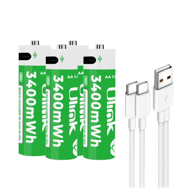 Pilas 4x AA con carga USB C de 3400mWh Mod. UL-BAT2A4